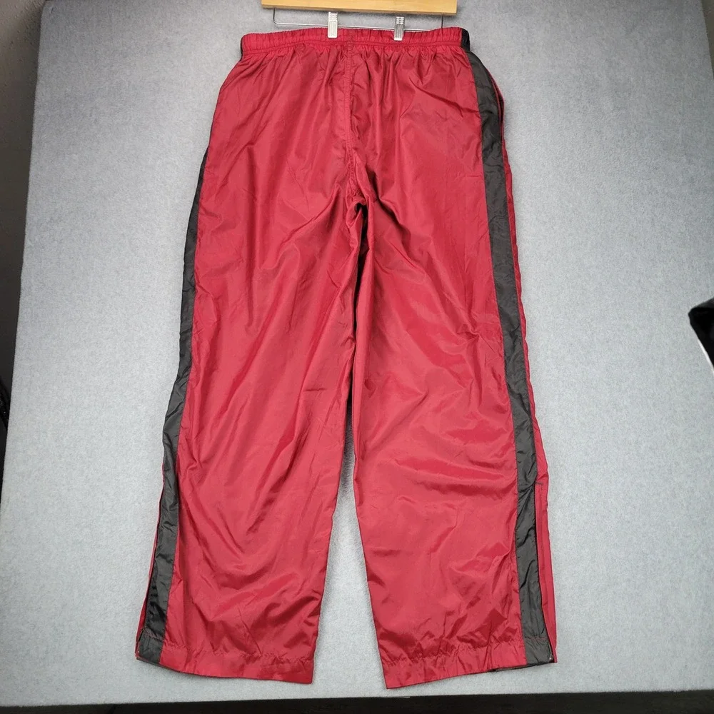 Starter Track Pants Mens L Grey Red Reversible Y2K Nylon Windbreaker Wide Leg